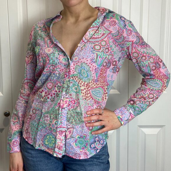 Talbots dreamy paisley poplin shirt - Picture 2 of 8